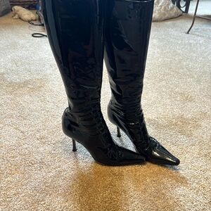 Black patent leather, Jimmy Choo boot size 7 1/2